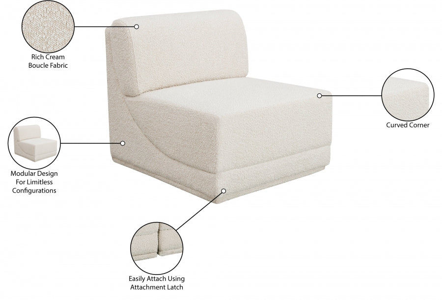 Chaise de salon en tissu Ollie Boucle