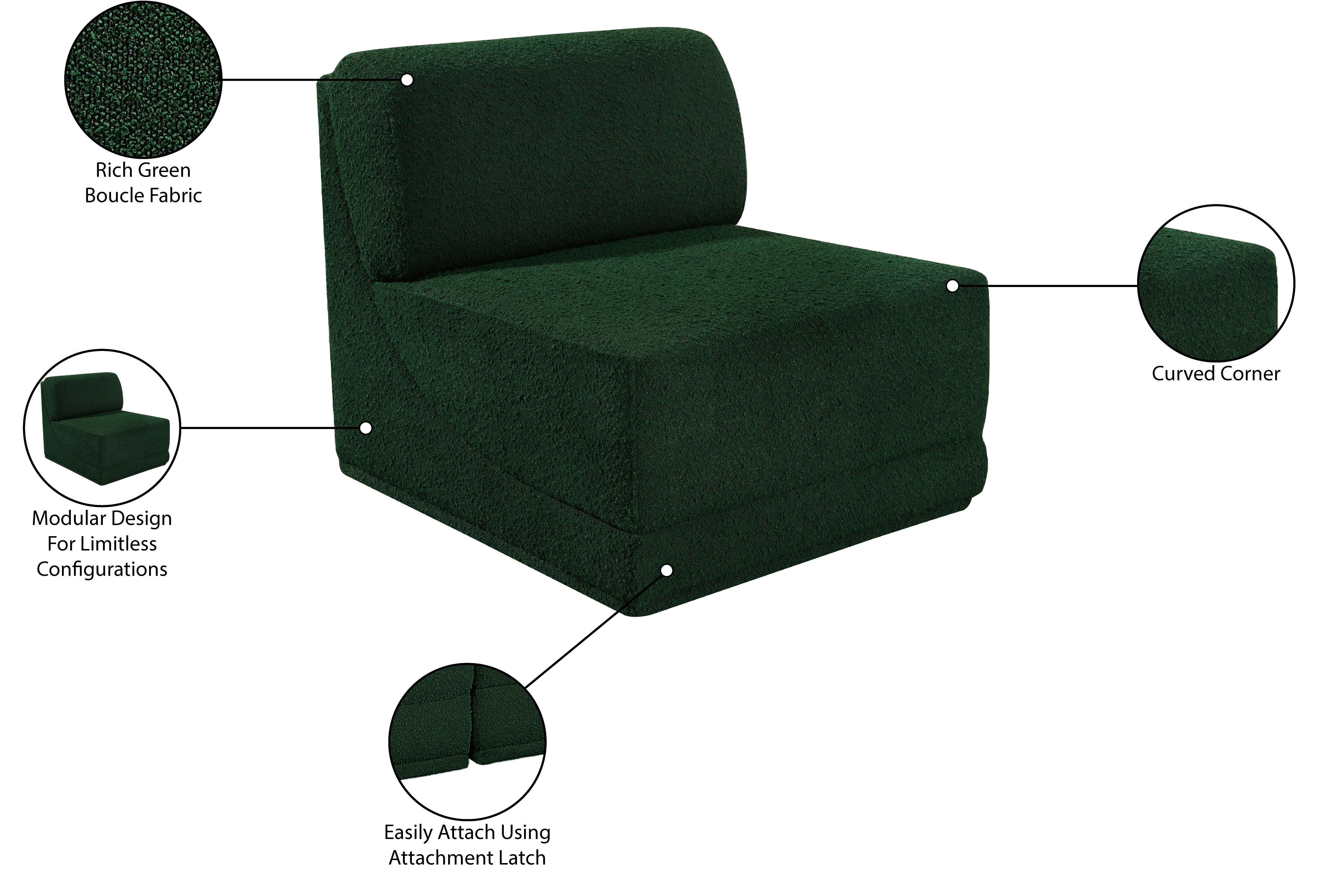 Chaise de salon en tissu Ollie Boucle