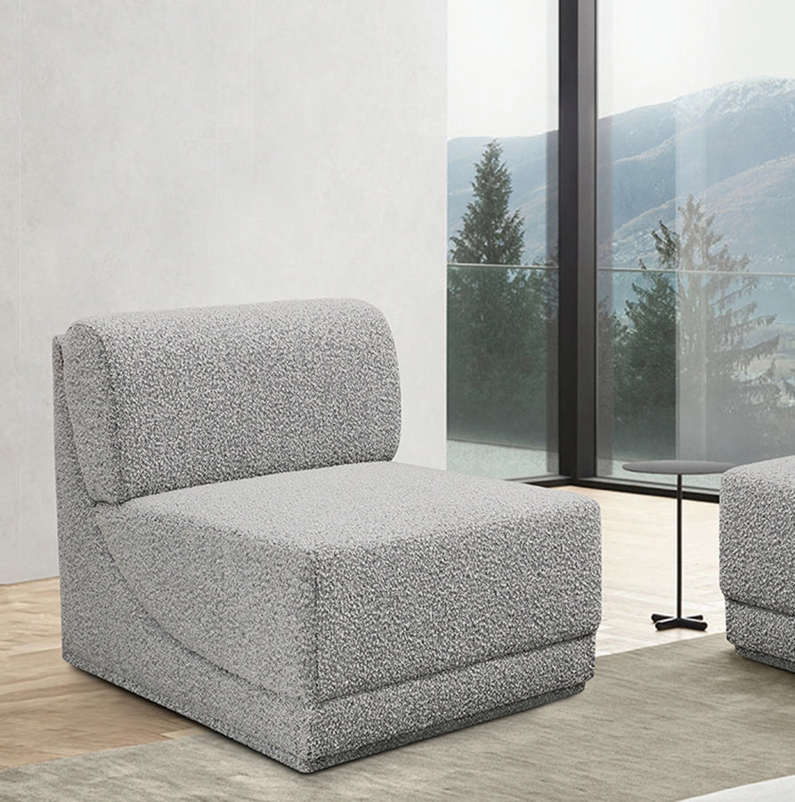 Chaise de salon en tissu Ollie Boucle