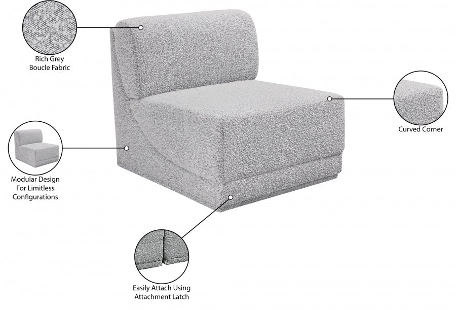 Chaise de salon en tissu Ollie Boucle