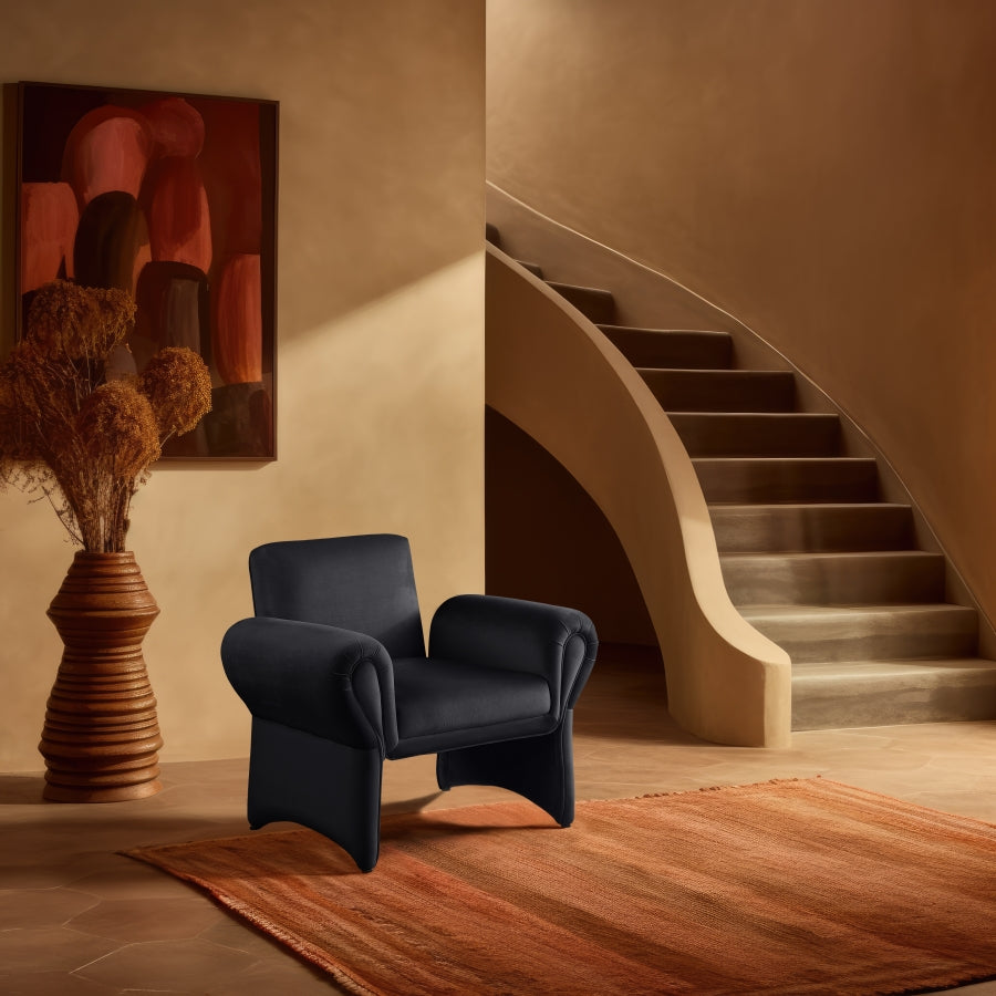 Fauteuil d'appoint en velours Fleurette