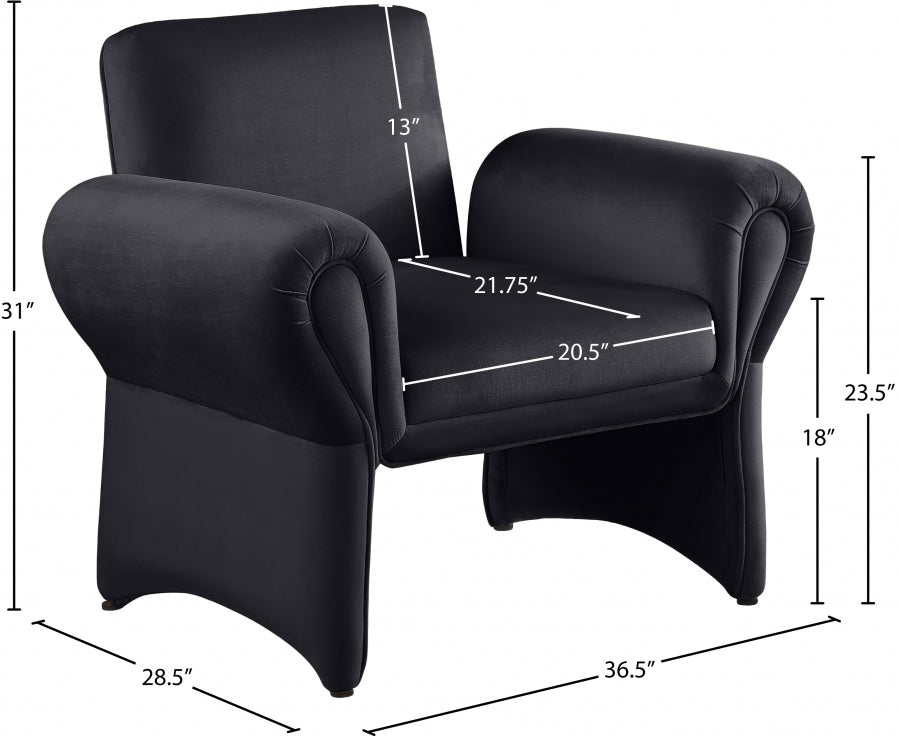 Fauteuil d'appoint en velours Fleurette