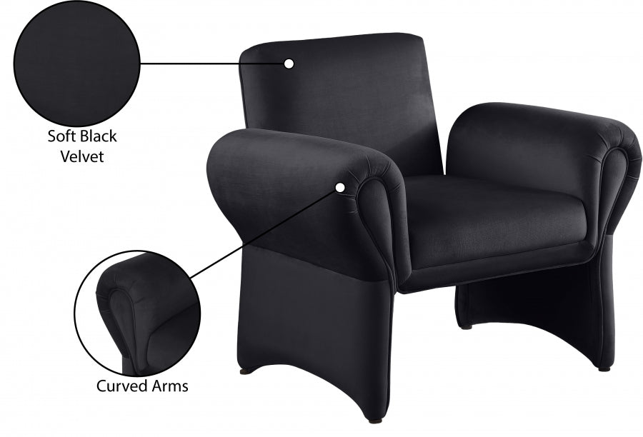 Fauteuil d'appoint en velours Fleurette