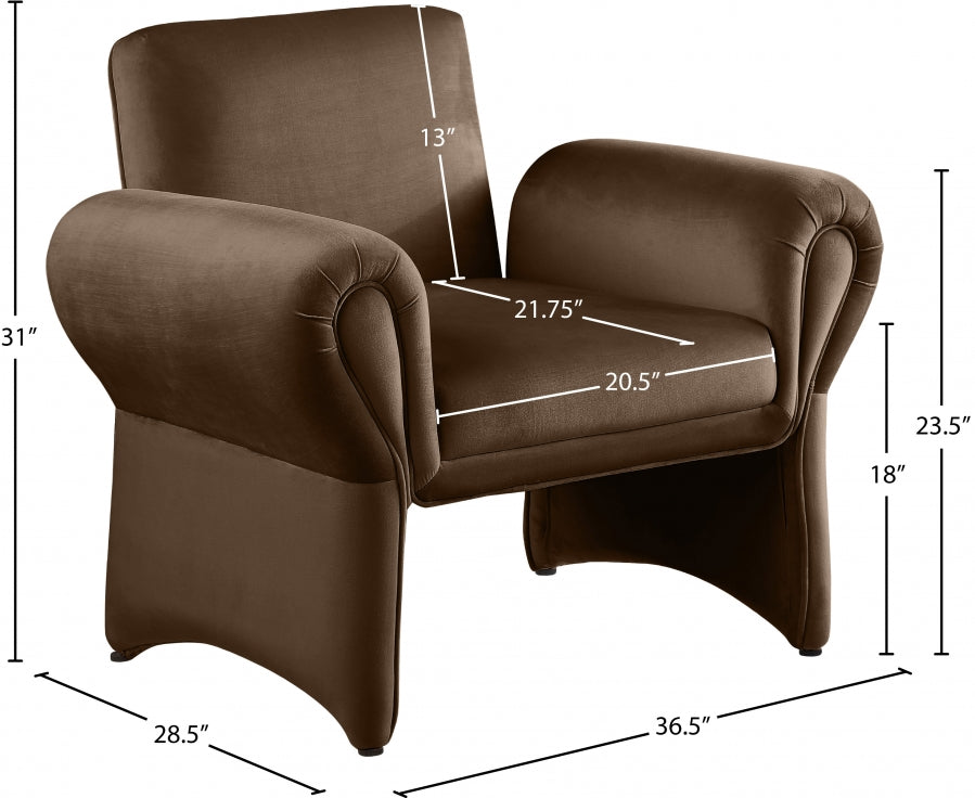 Fauteuil d'appoint en velours Fleurette