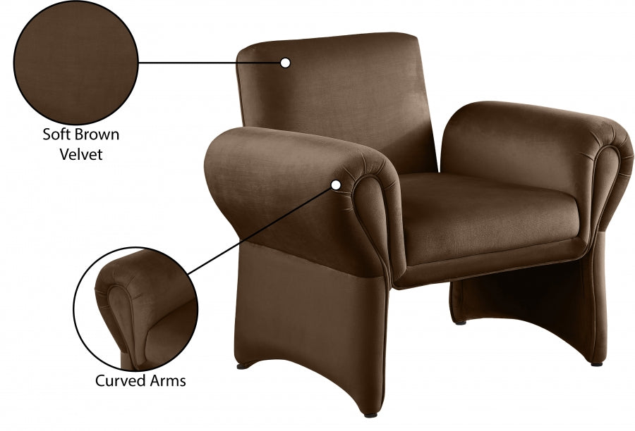 Fauteuil d'appoint en velours Fleurette