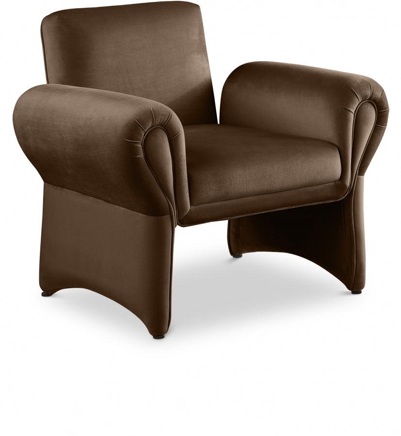 Fauteuil d'appoint en velours Fleurette