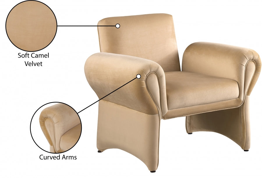 Fauteuil d'appoint en velours Fleurette