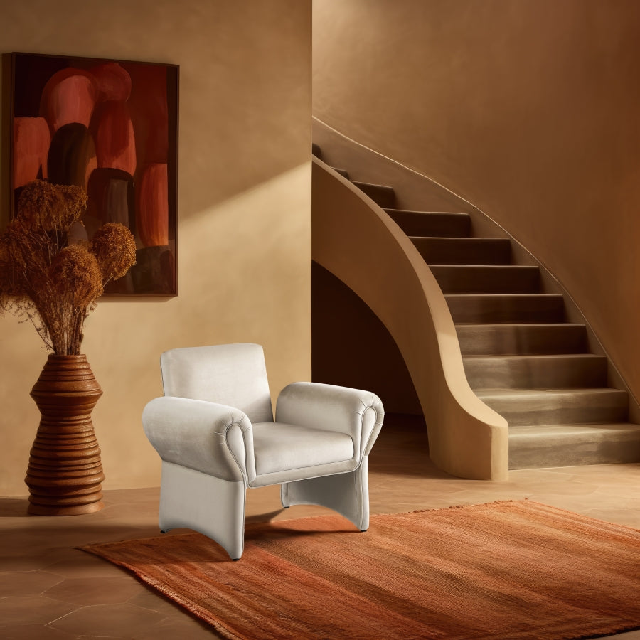 Fauteuil d'appoint en velours Fleurette