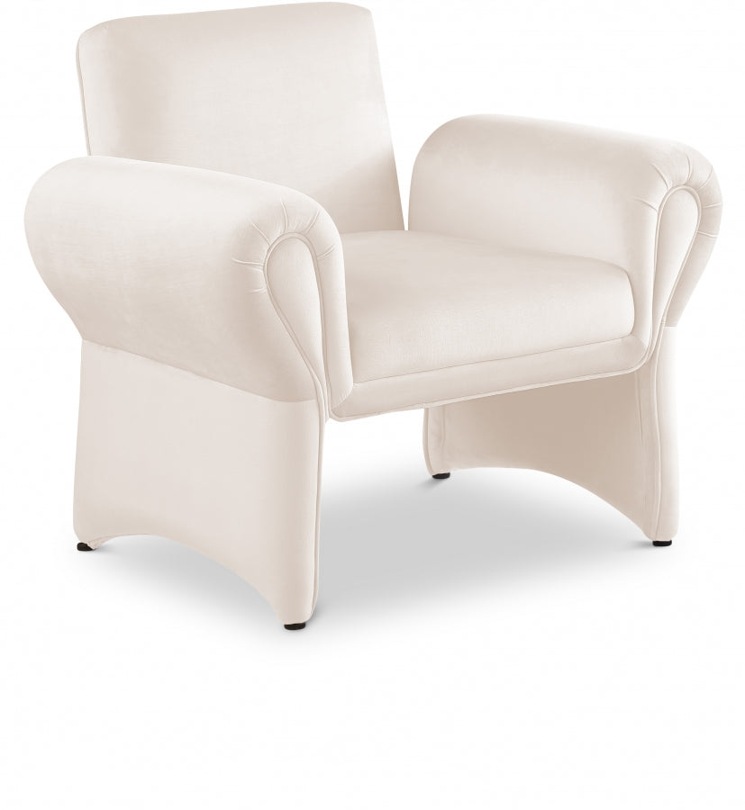 Fauteuil d'appoint en velours Fleurette