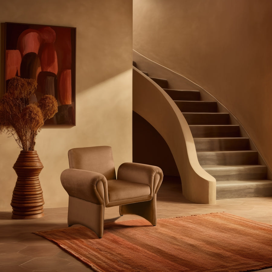 Fauteuil d'appoint en velours Fleurette
