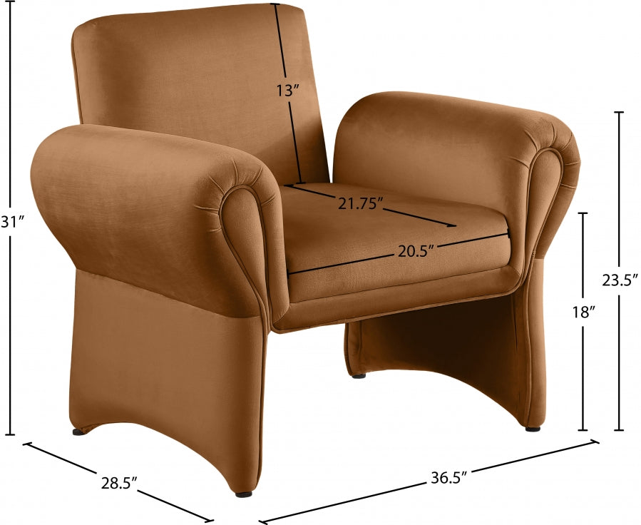 Fauteuil d'appoint en velours Fleurette