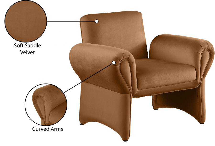 Fauteuil d'appoint en velours Fleurette