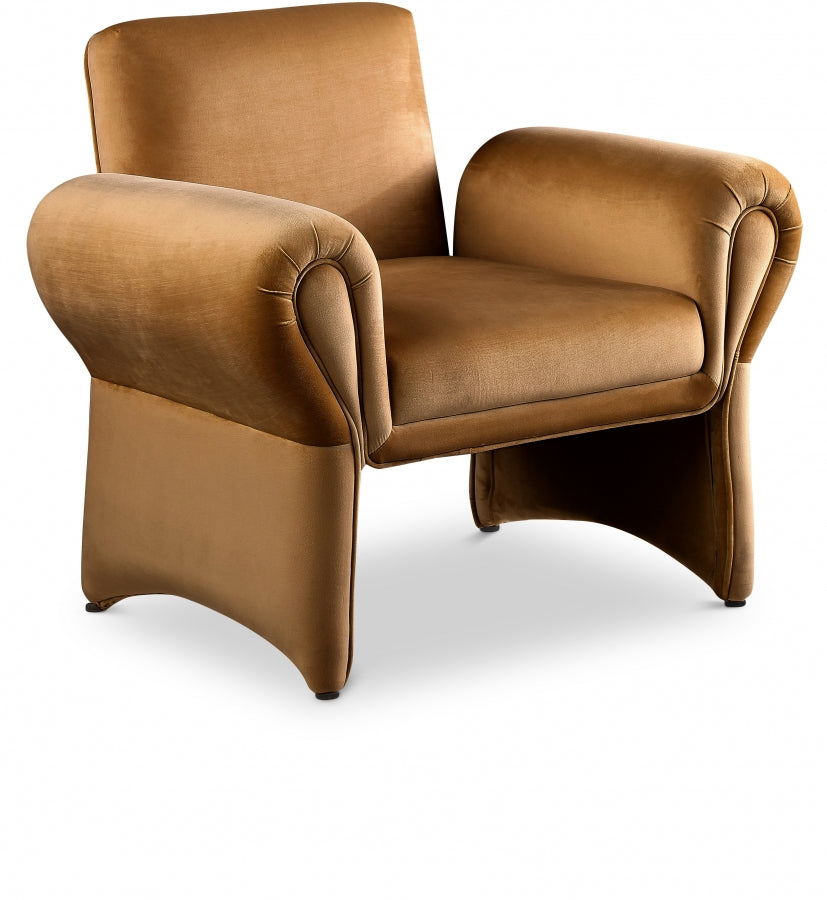 Fauteuil d'appoint en velours Fleurette