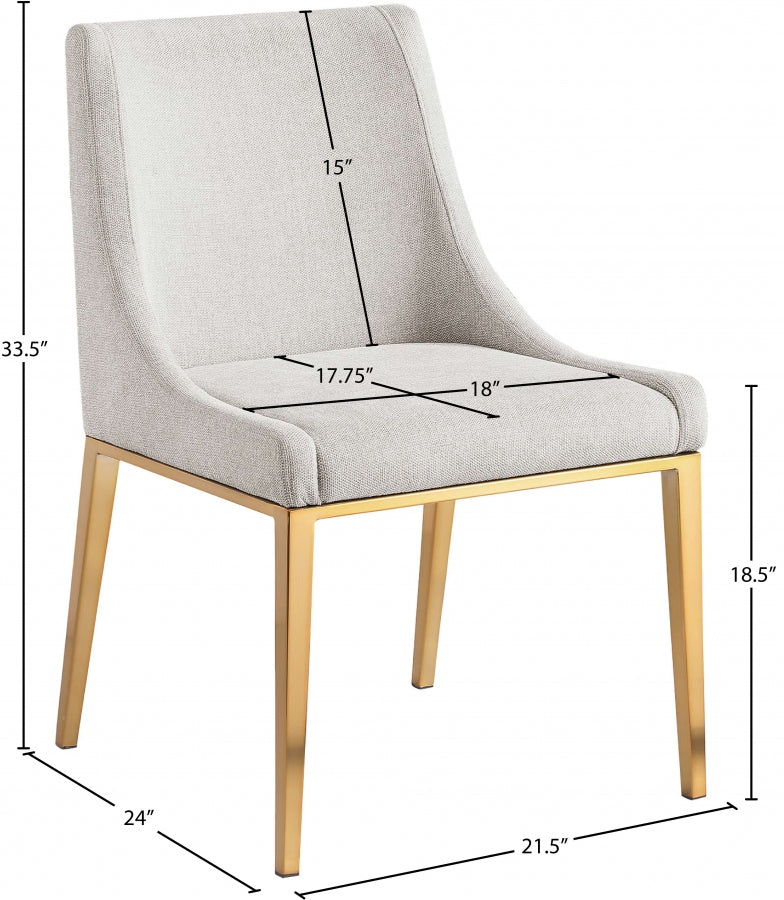 Chaise de salle à manger en tissu texturé en lin Haines