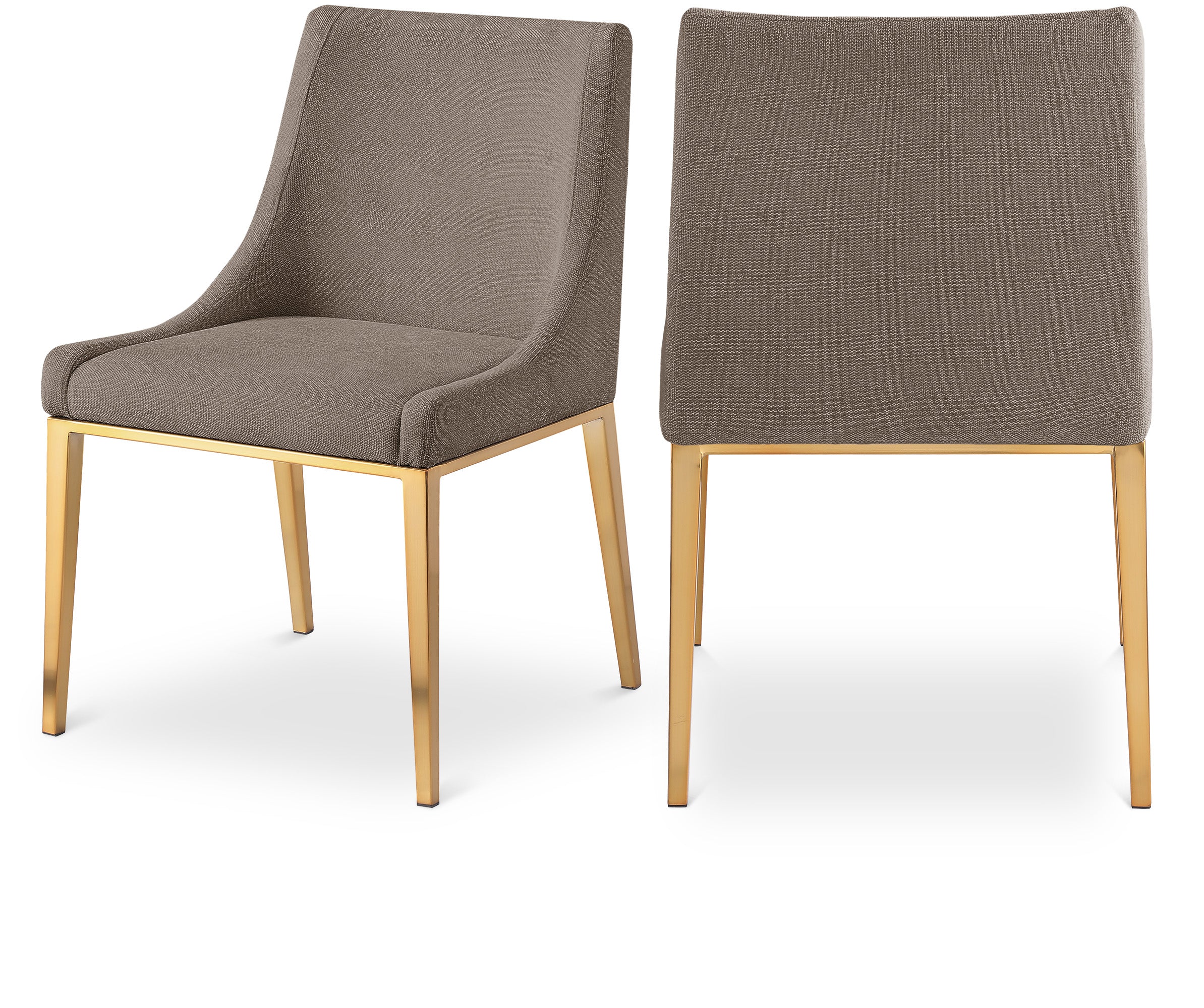 Chaise de salle à manger en tissu texturé en lin Haines