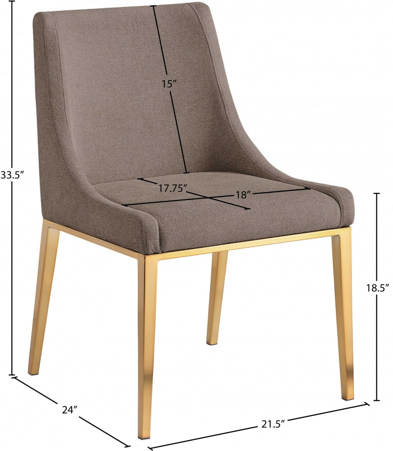 Chaise de salle à manger en tissu texturé en lin Haines