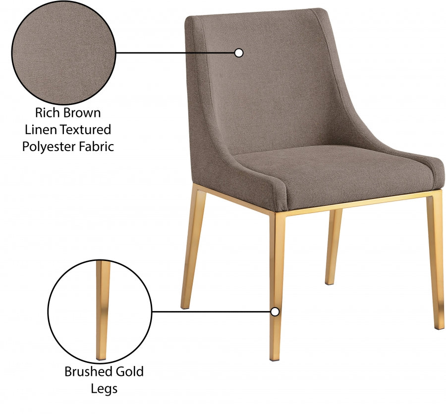 Chaise de salle à manger en tissu texturé en lin Haines