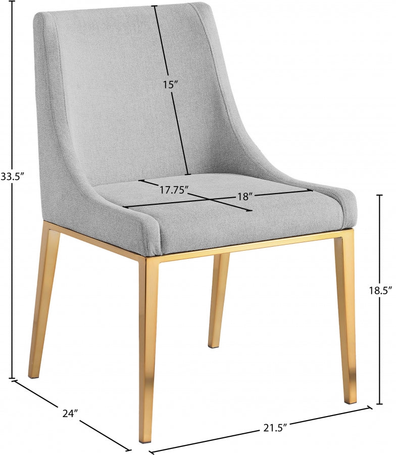 Chaise de salle à manger en tissu texturé en lin Haines