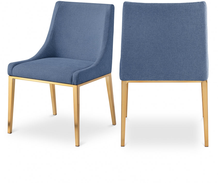 Chaise de salle à manger en tissu texturé en lin Haines
