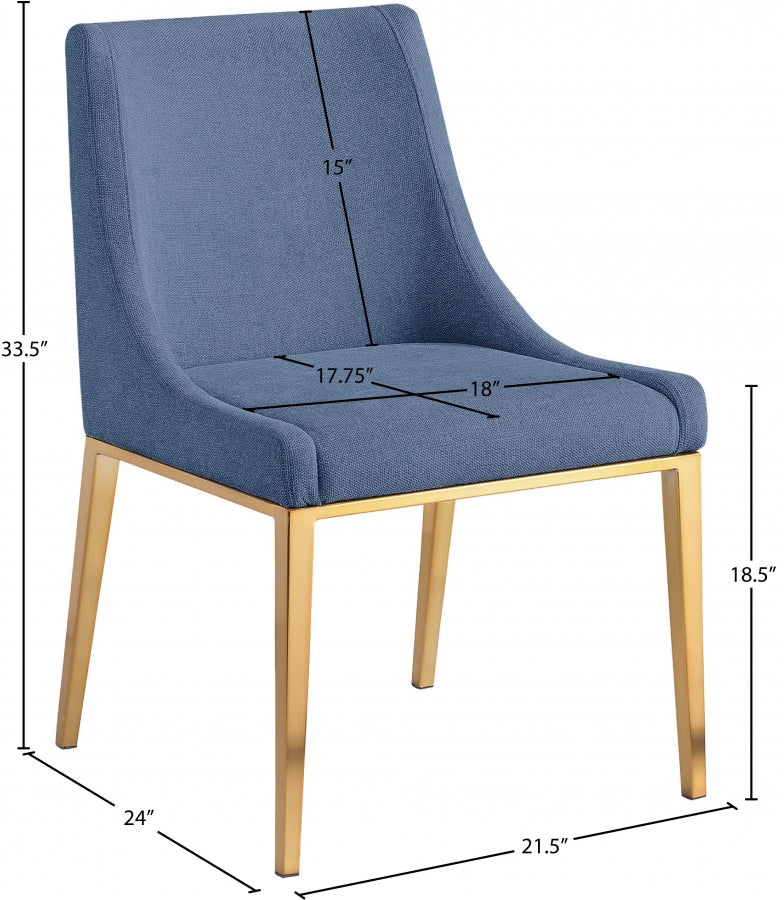 Chaise de salle à manger en tissu texturé en lin Haines