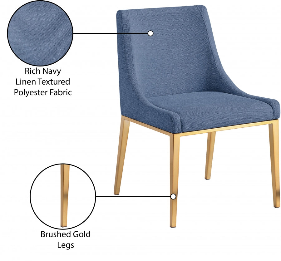 Chaise de salle à manger en tissu texturé en lin Haines