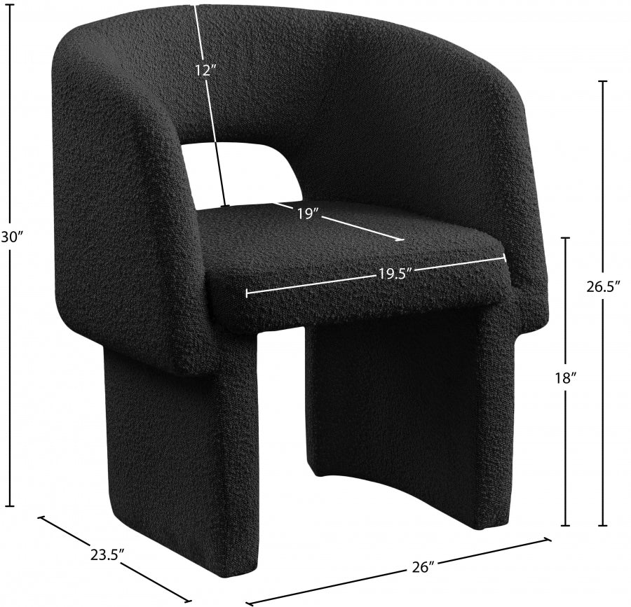 Chaise de salle à manger / chaise d'appoint en tissu Emmet Boucle