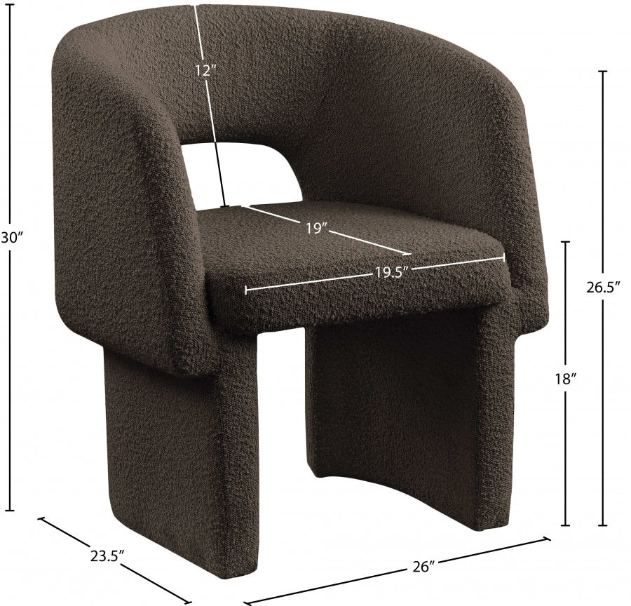 Chaise de salle à manger / chaise d'appoint en tissu Emmet Boucle
