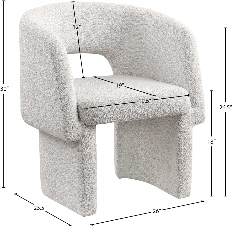 Chaise de salle à manger / chaise d'appoint en tissu Emmet Boucle