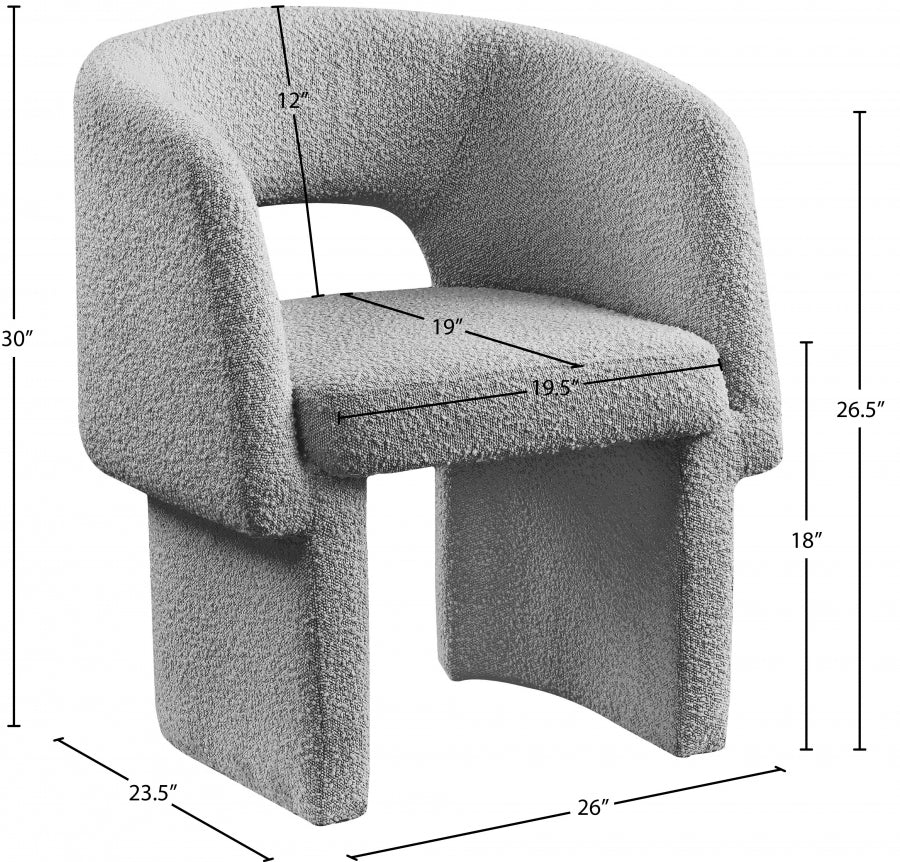 Chaise de salle à manger / chaise d'appoint en tissu Emmet Boucle