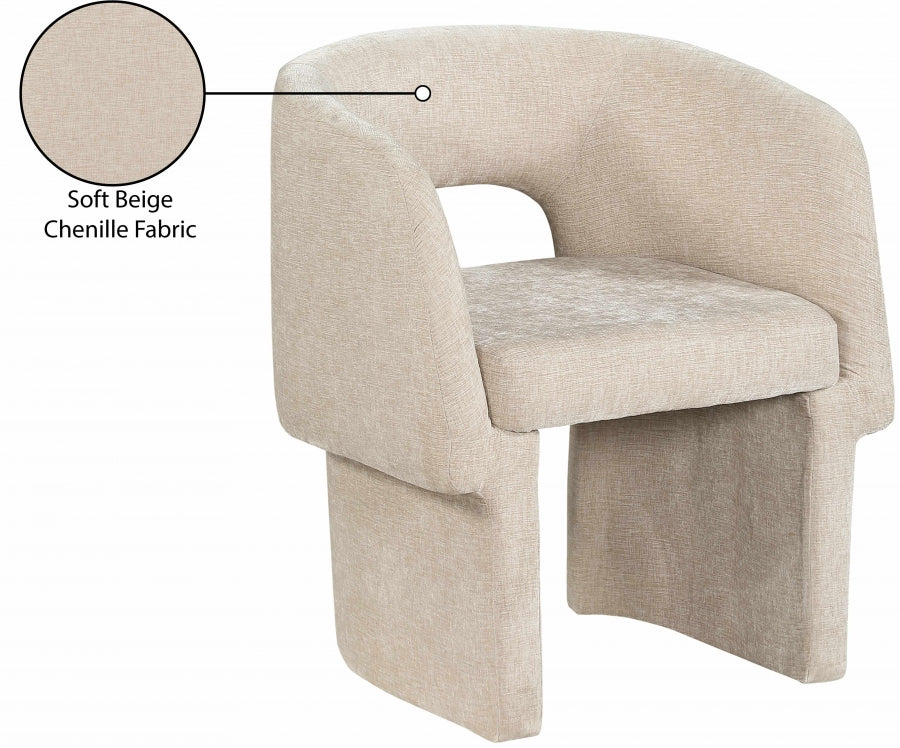Chaise de salle à manger / chaise d'appoint en tissu chenille Emmet