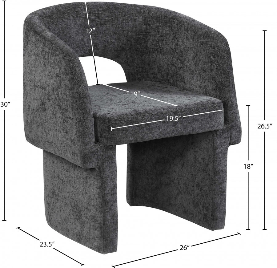 Chaise de salle à manger / chaise d'appoint en tissu chenille Emmet