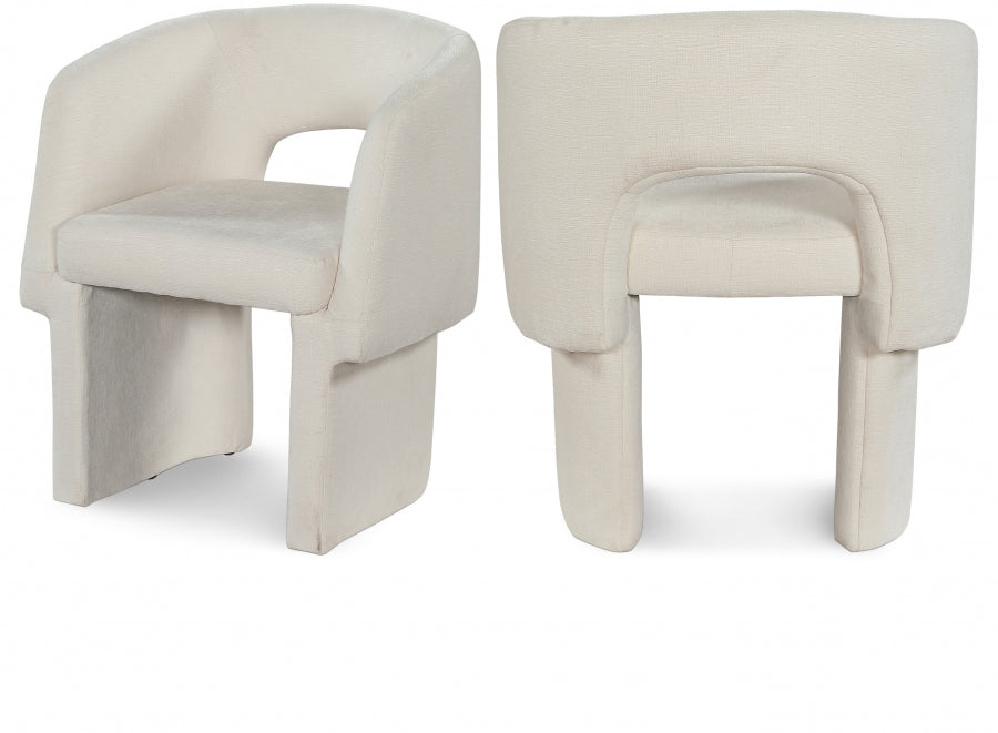 Chaise de salle à manger / chaise d'appoint en tissu chenille Emmet