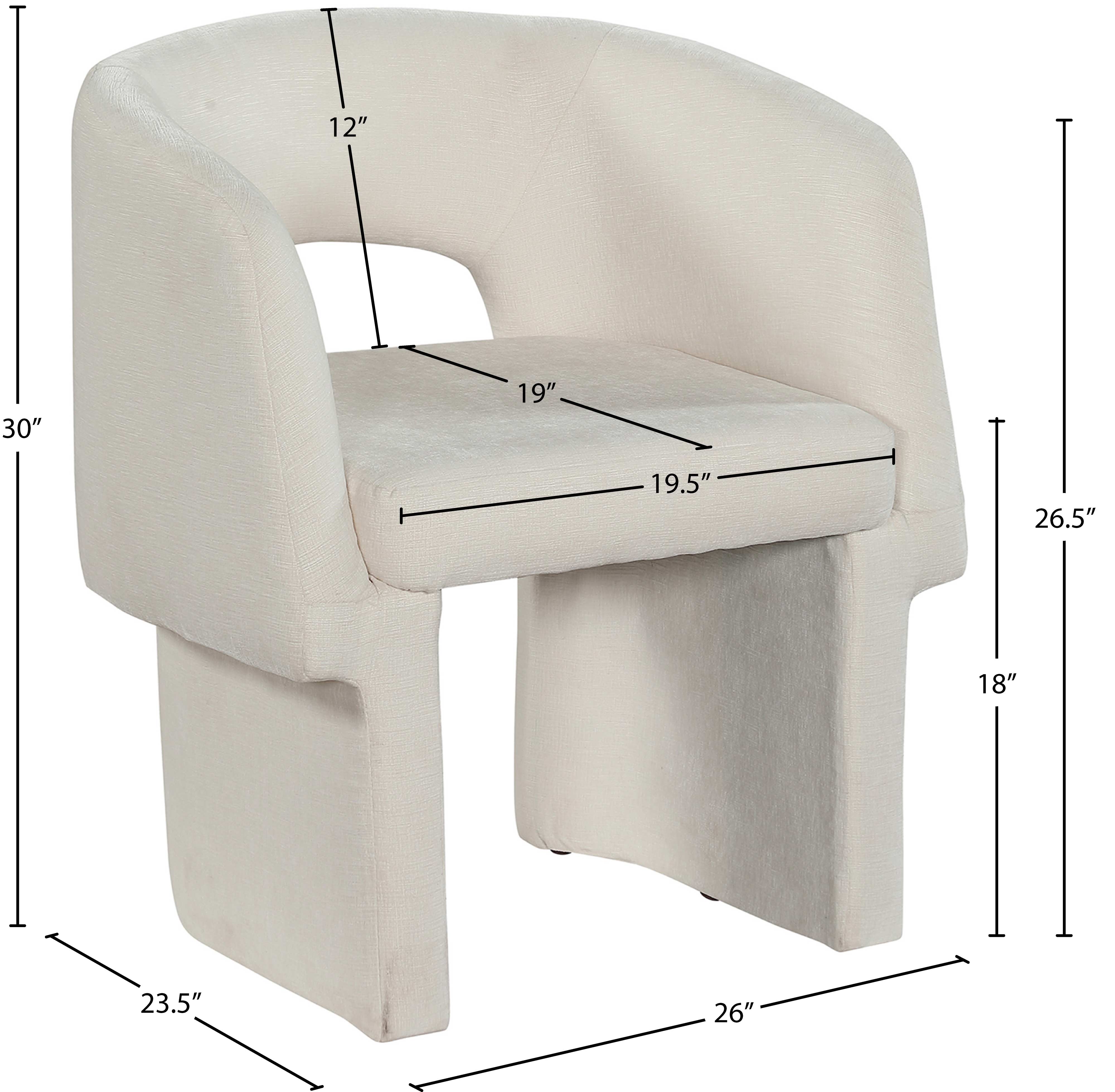 Chaise de salle à manger / chaise d'appoint en tissu chenille Emmet
