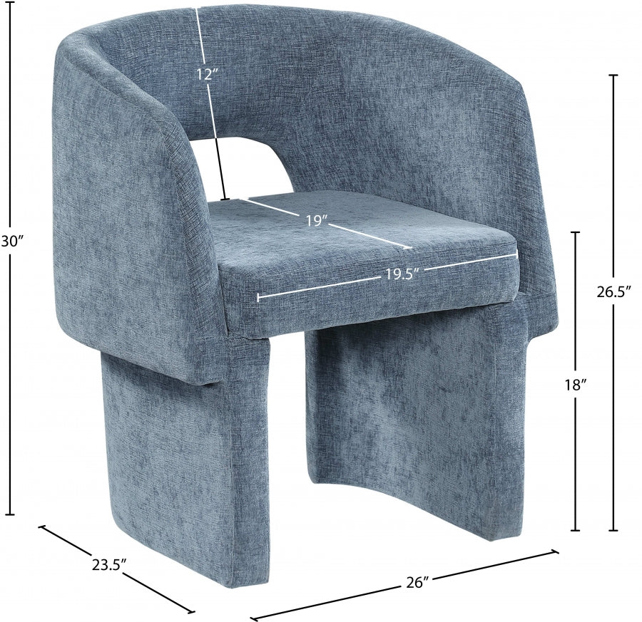 Chaise de salle à manger / chaise d'appoint en tissu chenille Emmet