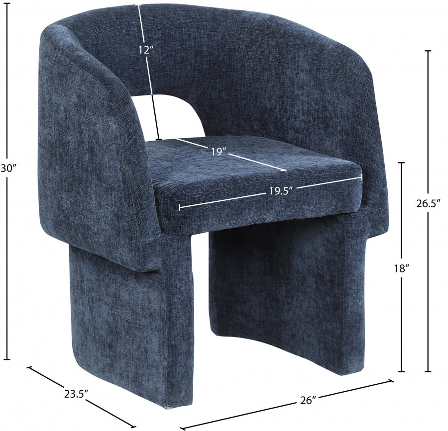 Chaise de salle à manger / chaise d'appoint en tissu chenille Emmet