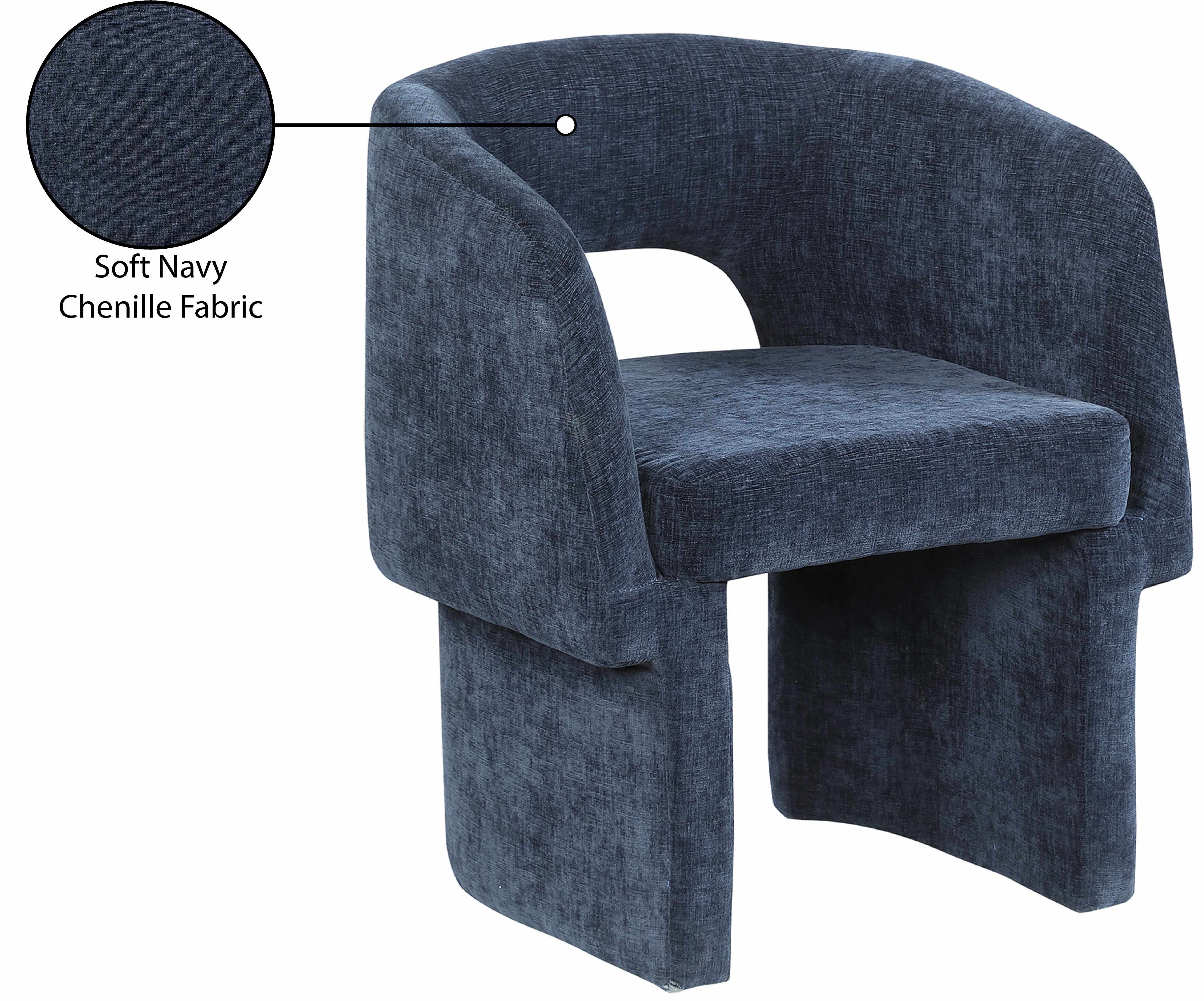 Chaise de salle à manger / chaise d'appoint en tissu chenille Emmet