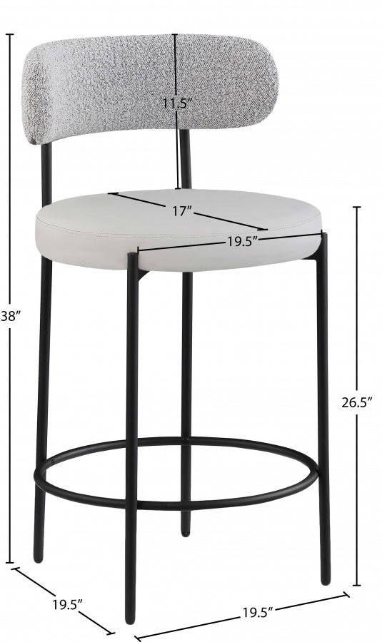 Tabourets de bar/comptoir Beacon en cuir végétalien et tissu bouclé