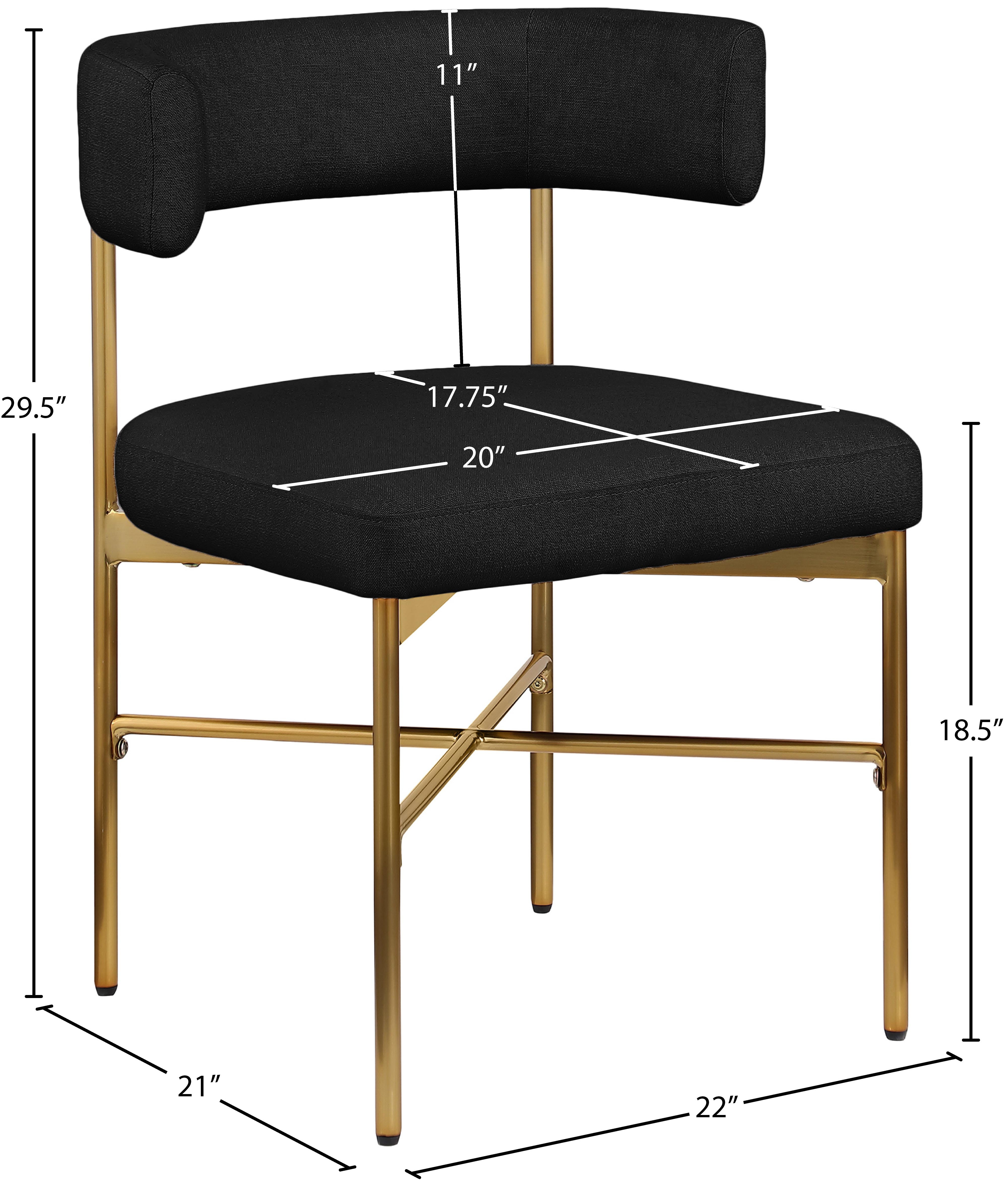 Chaise de salle à manger en tissu texturé en lin Rivage