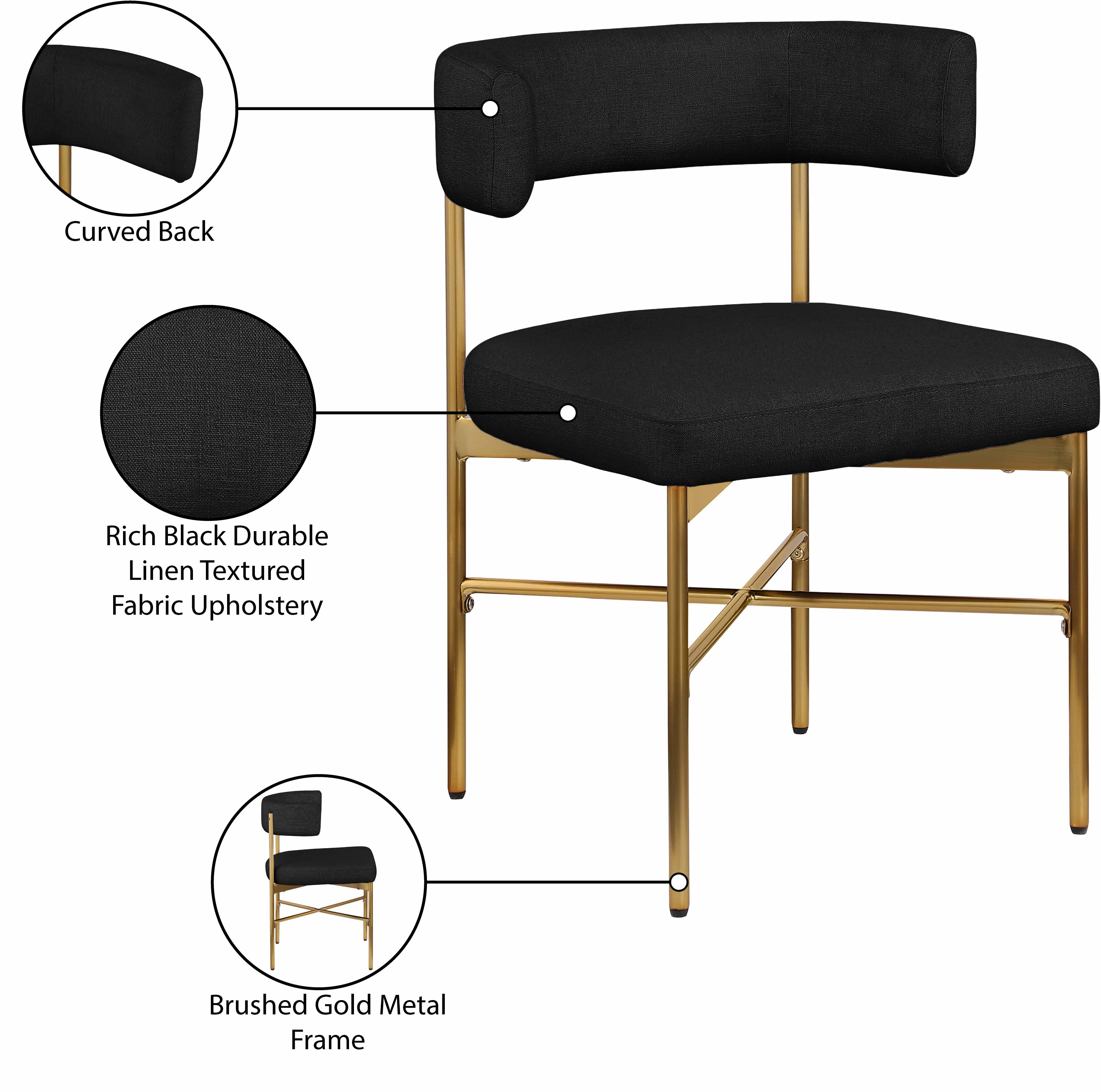 Chaise de salle à manger en tissu texturé en lin Rivage