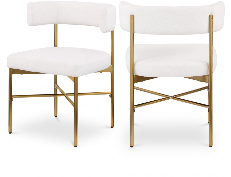 Chaise de salle à manger en tissu texturé en lin Rivage