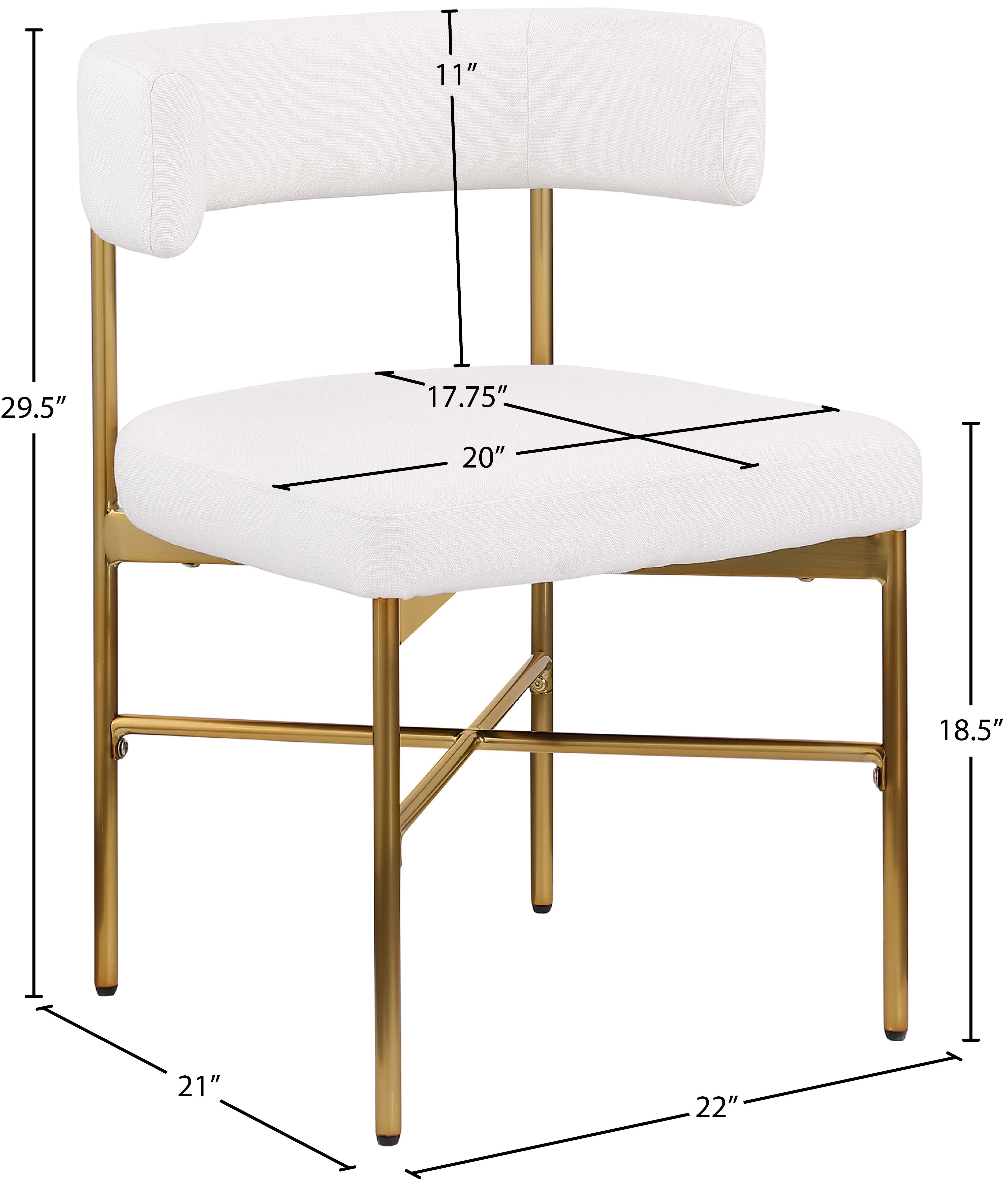 Chaise de salle à manger en tissu texturé en lin Rivage