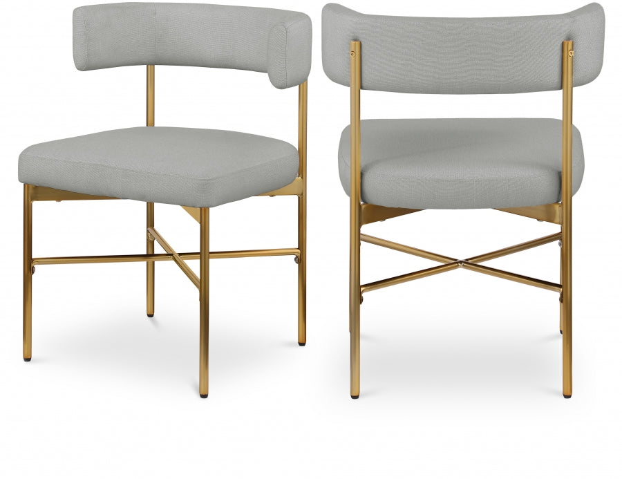 Chaise de salle à manger en tissu texturé en lin Rivage