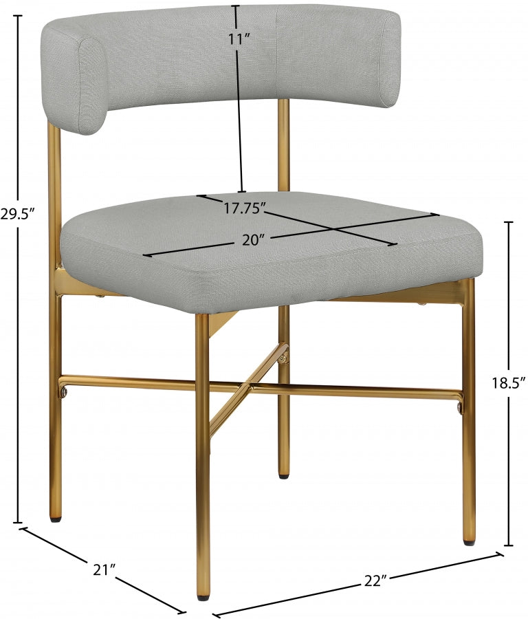 Chaise de salle à manger en tissu texturé en lin Rivage