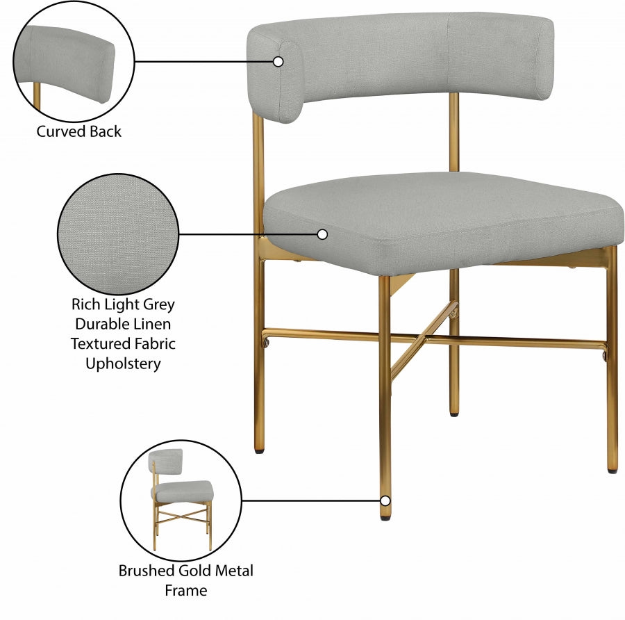 Chaise de salle à manger en tissu texturé en lin Rivage