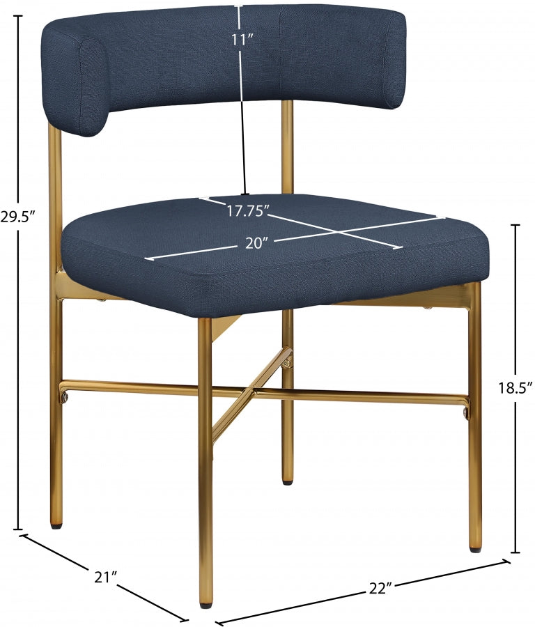 Chaise de salle à manger en tissu texturé en lin Rivage
