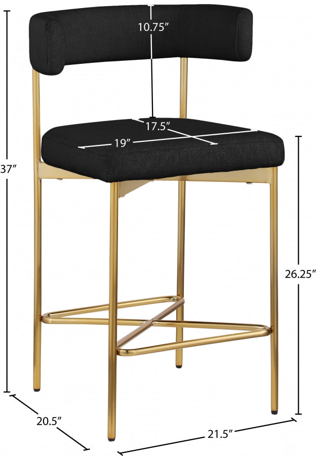 Tabourets de bar/comptoir en tissu texturé en lin Rivage