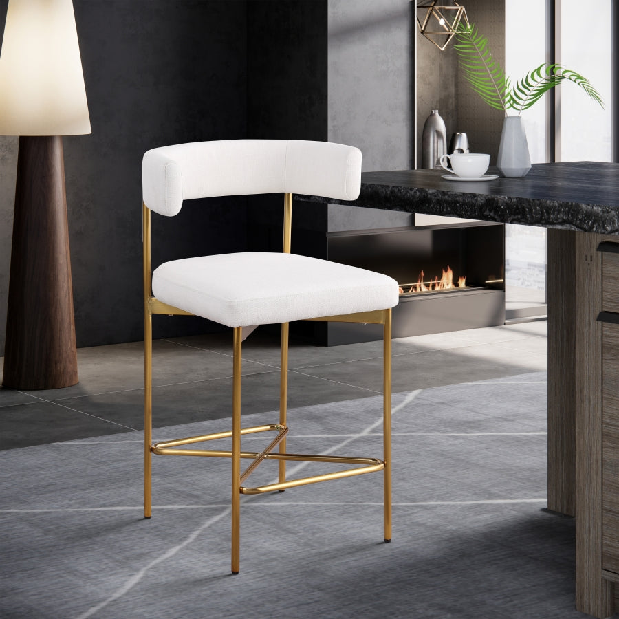 Tabourets de bar/comptoir en tissu texturé en lin Rivage