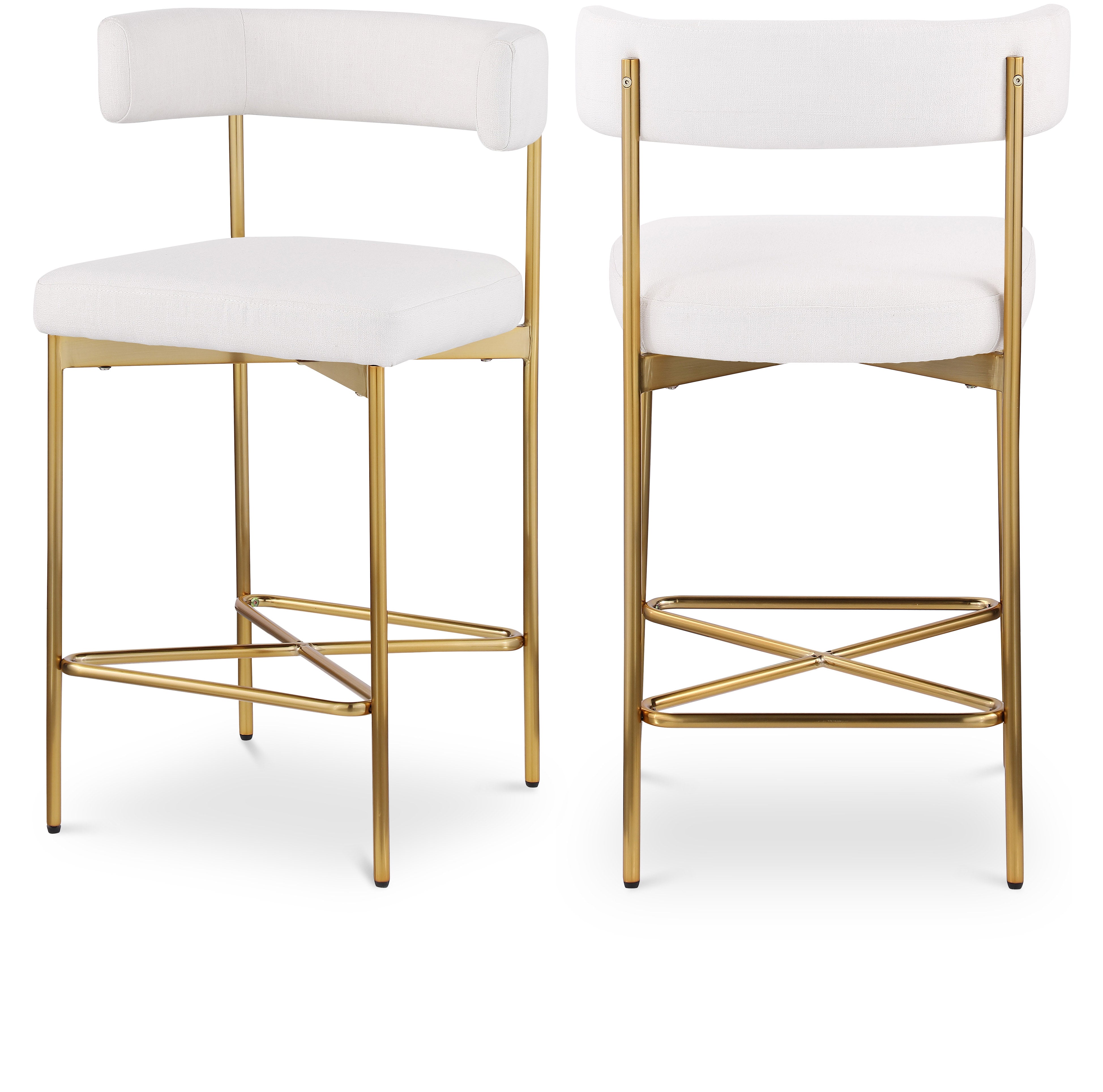 Tabourets de bar/comptoir en tissu texturé en lin Rivage