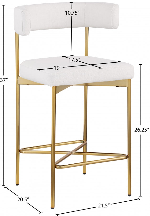 Tabourets de bar/comptoir en tissu texturé en lin Rivage