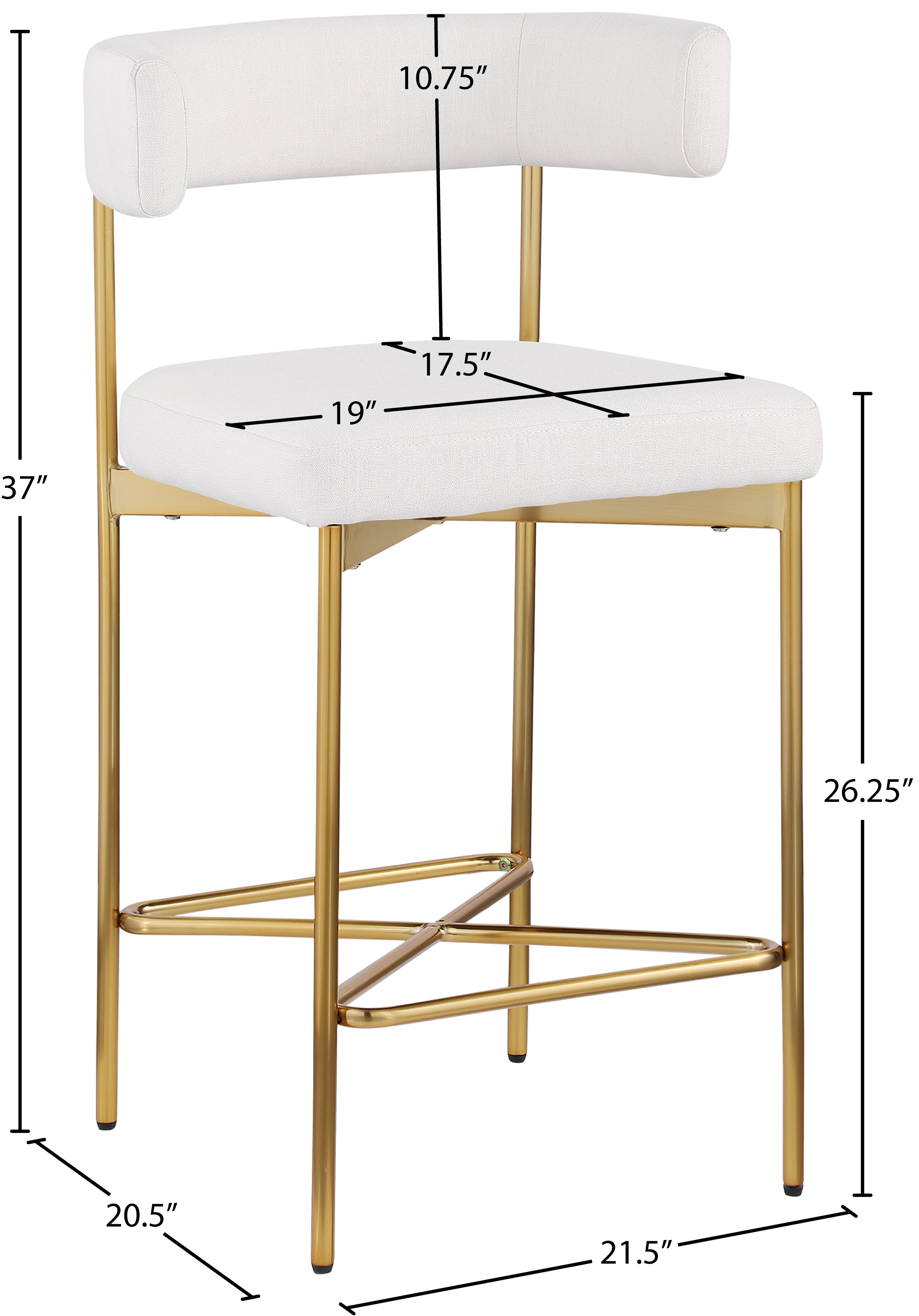 Tabourets de bar/comptoir en tissu texturé en lin Rivage